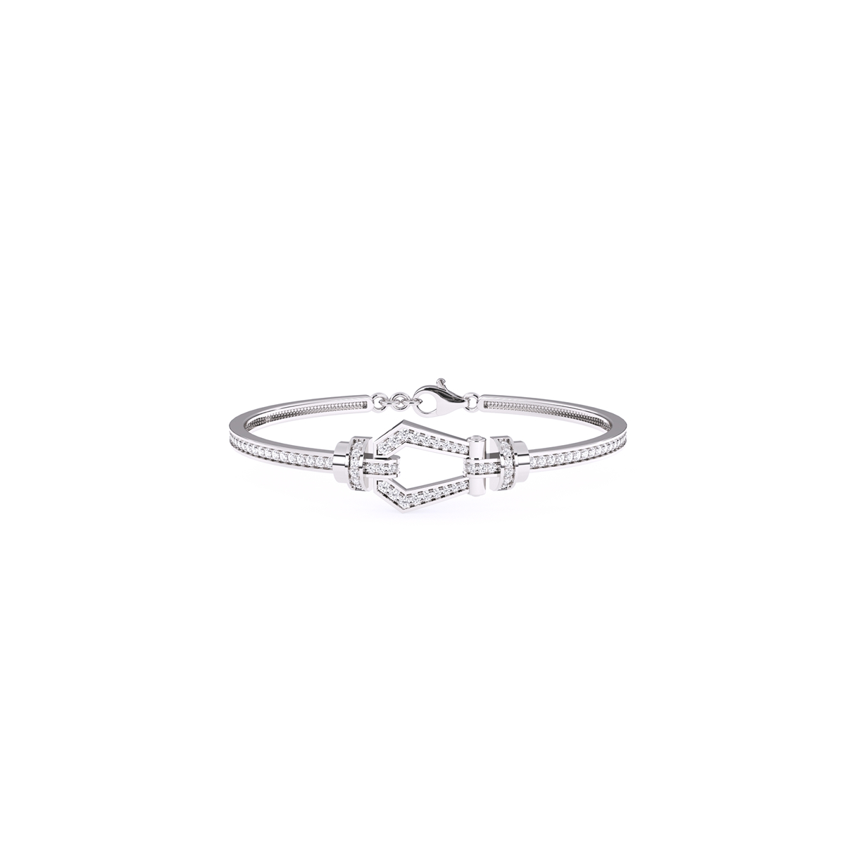 Kite shape bracelet with Diamonds in Size Small in Rose Gold